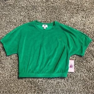 Juicy Couture Crop Top Women’s M Green Towel Terry Spring Colorful Y2K NWT